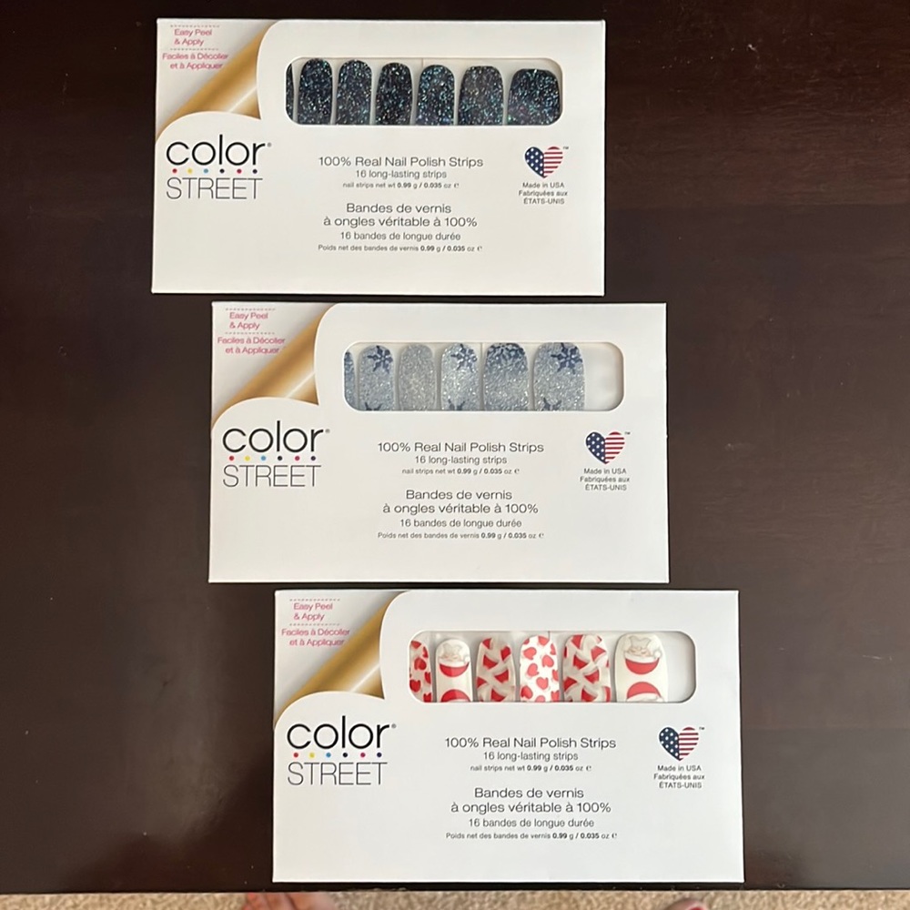 Color Street holiday bundle Holidaze/Just Be-Claus/Ice Ice Maybe NEW
